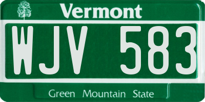 VT license plate WJV583