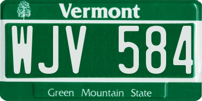 VT license plate WJV584