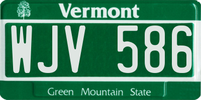 VT license plate WJV586
