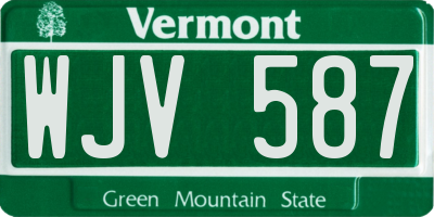 VT license plate WJV587