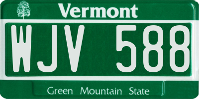 VT license plate WJV588