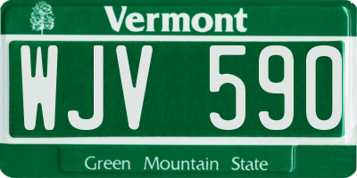 VT license plate WJV590