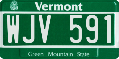 VT license plate WJV591