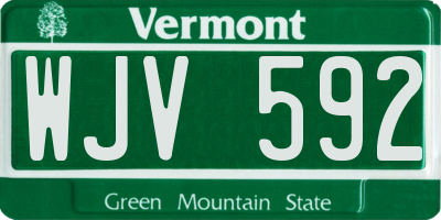 VT license plate WJV592