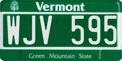 VT license plate WJV595