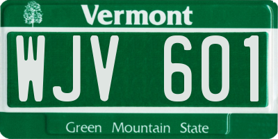VT license plate WJV601