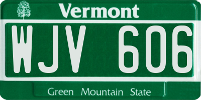 VT license plate WJV606