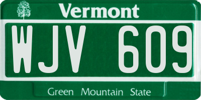 VT license plate WJV609