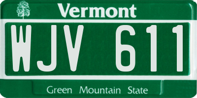 VT license plate WJV611