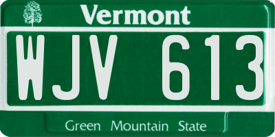 VT license plate WJV613