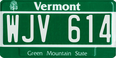 VT license plate WJV614