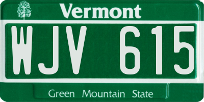 VT license plate WJV615