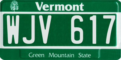 VT license plate WJV617