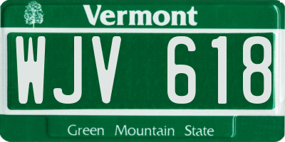 VT license plate WJV618