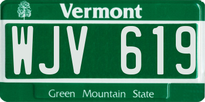VT license plate WJV619