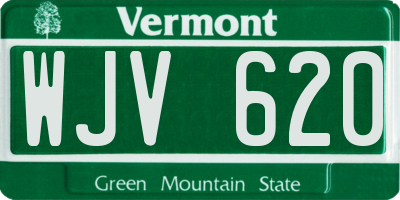 VT license plate WJV620
