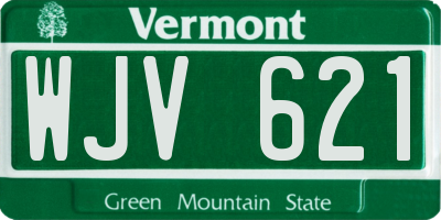 VT license plate WJV621