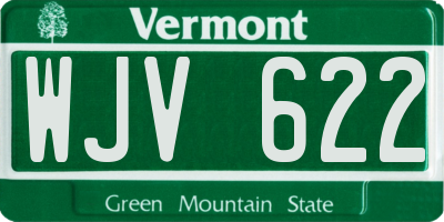 VT license plate WJV622