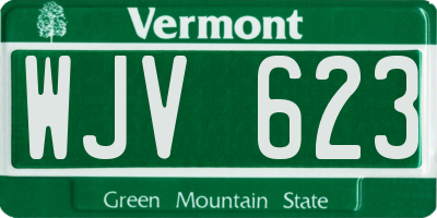 VT license plate WJV623