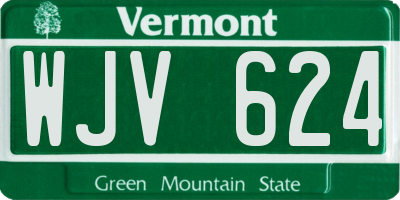 VT license plate WJV624