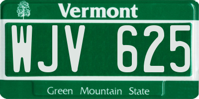 VT license plate WJV625