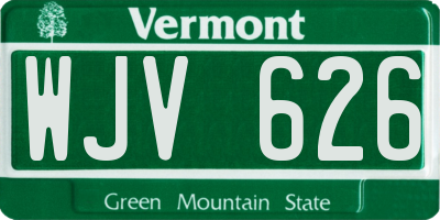 VT license plate WJV626