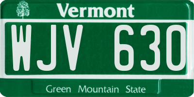 VT license plate WJV630