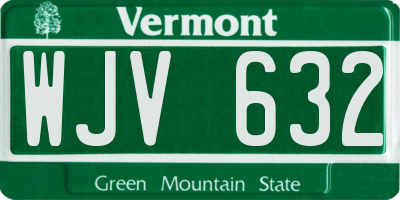 VT license plate WJV632