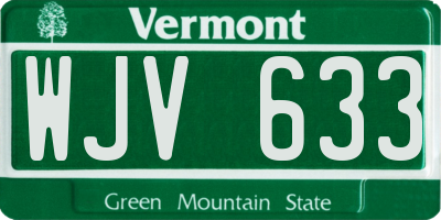 VT license plate WJV633