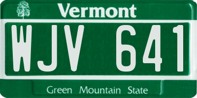 VT license plate WJV641