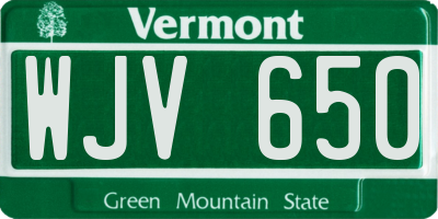 VT license plate WJV650