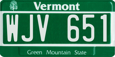 VT license plate WJV651
