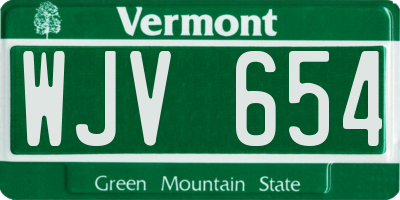 VT license plate WJV654