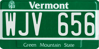 VT license plate WJV656