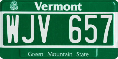 VT license plate WJV657
