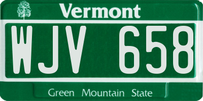 VT license plate WJV658