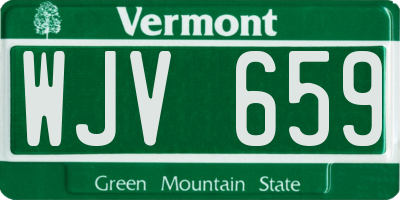 VT license plate WJV659