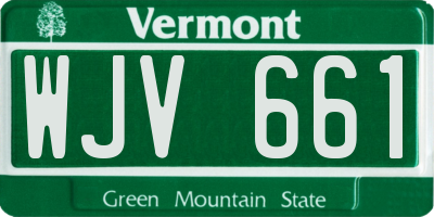 VT license plate WJV661
