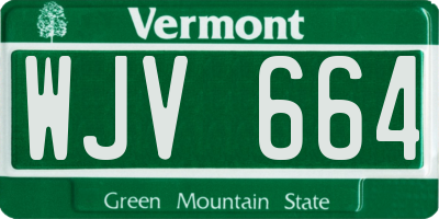 VT license plate WJV664