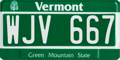 VT license plate WJV667