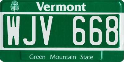 VT license plate WJV668
