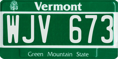 VT license plate WJV673
