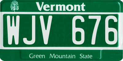 VT license plate WJV676
