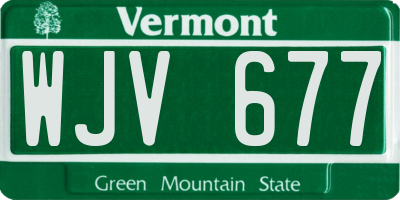 VT license plate WJV677