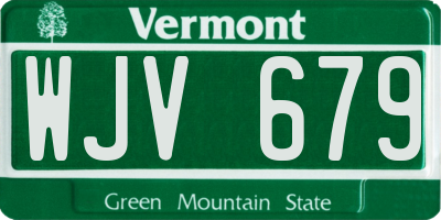VT license plate WJV679