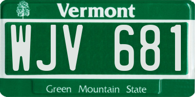 VT license plate WJV681