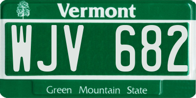 VT license plate WJV682