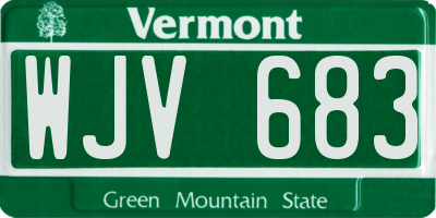 VT license plate WJV683