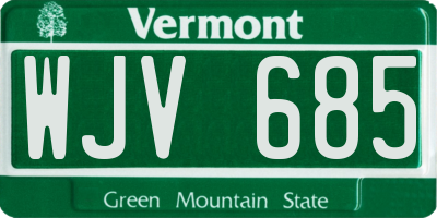 VT license plate WJV685
