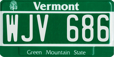 VT license plate WJV686